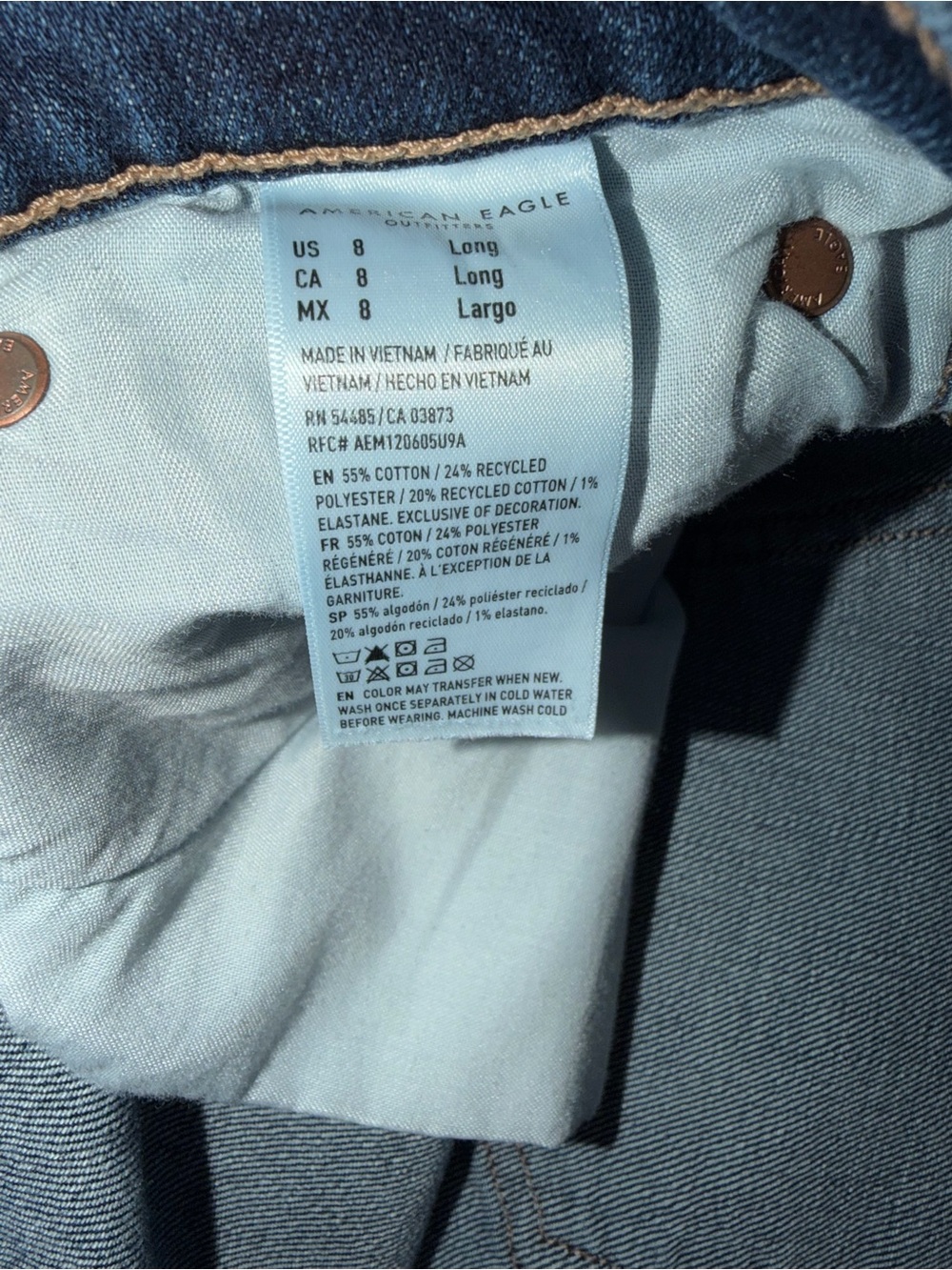 AE Stretch Barrel Jean. Size: 8 Long. - Picture 2 of 11